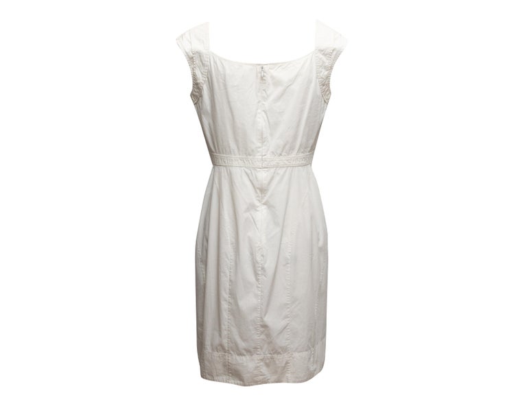vintage white mini dress 1960's Fuzzy Snowball Mod Crafted in a soft white brushed cotton Christian Dior by John Galliano