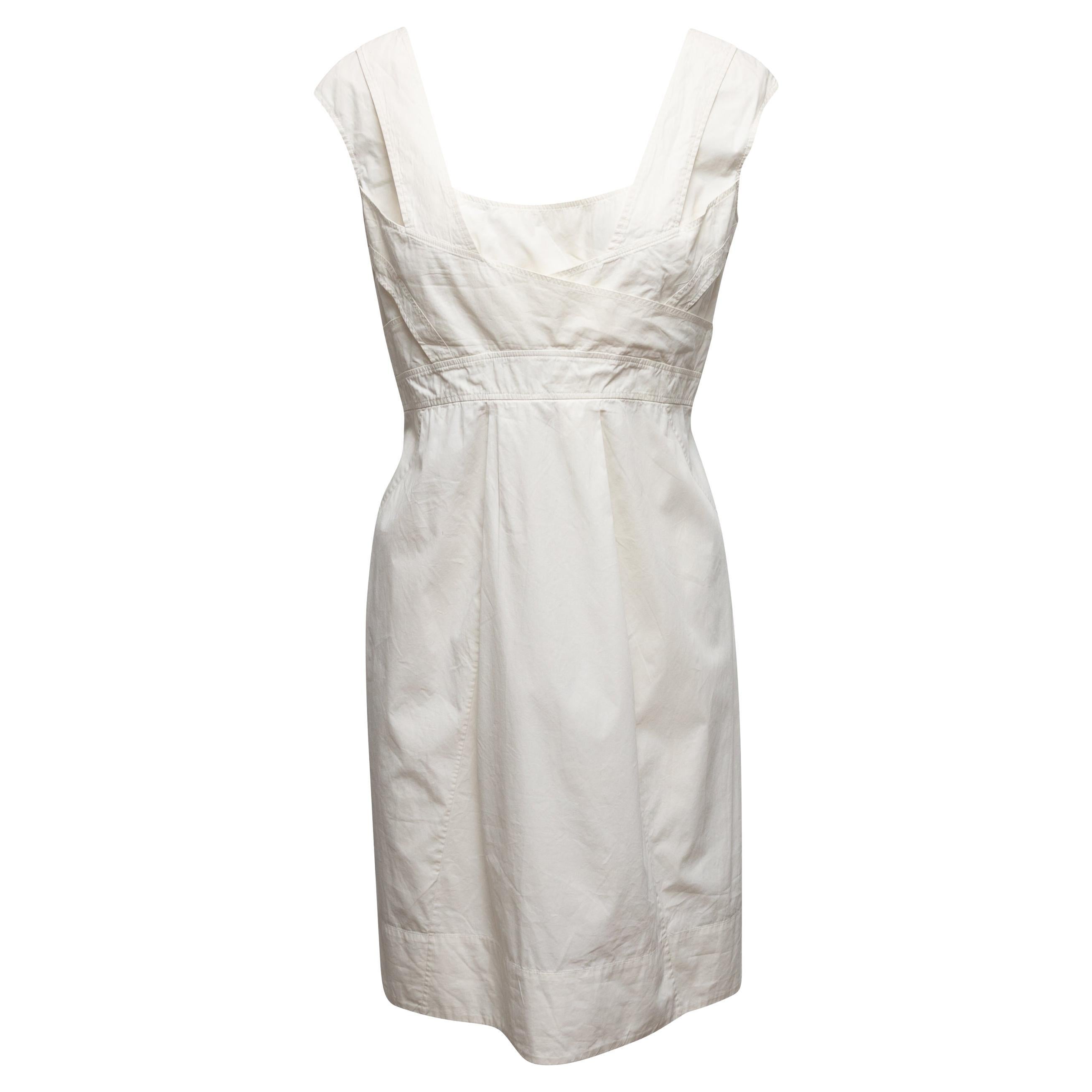 Vintage White Celine 2000s Sleeveless Mini Dress Size EU 40 For Sale
