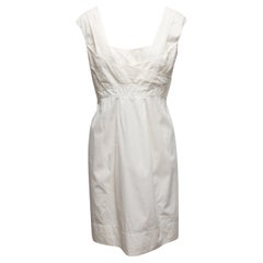 Vintage White Celine 2000s Sleeveless Mini Dress Size EU 40