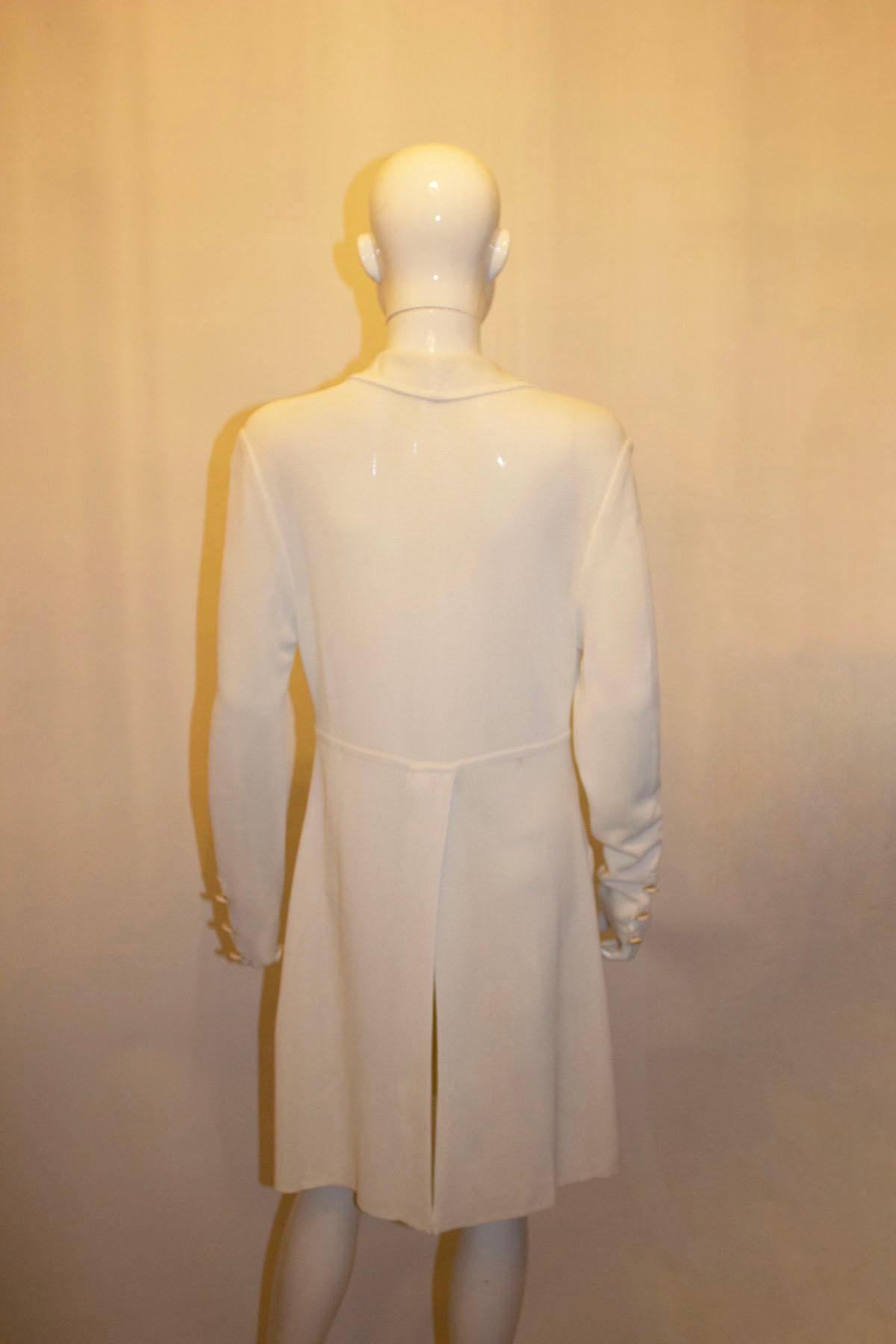 Vintage White Celine Coat Dress In Good Condition For Sale In London, GB