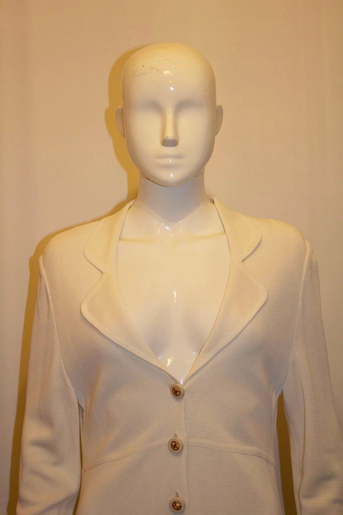 Vintage White Celine Coat Dress For Sale 1