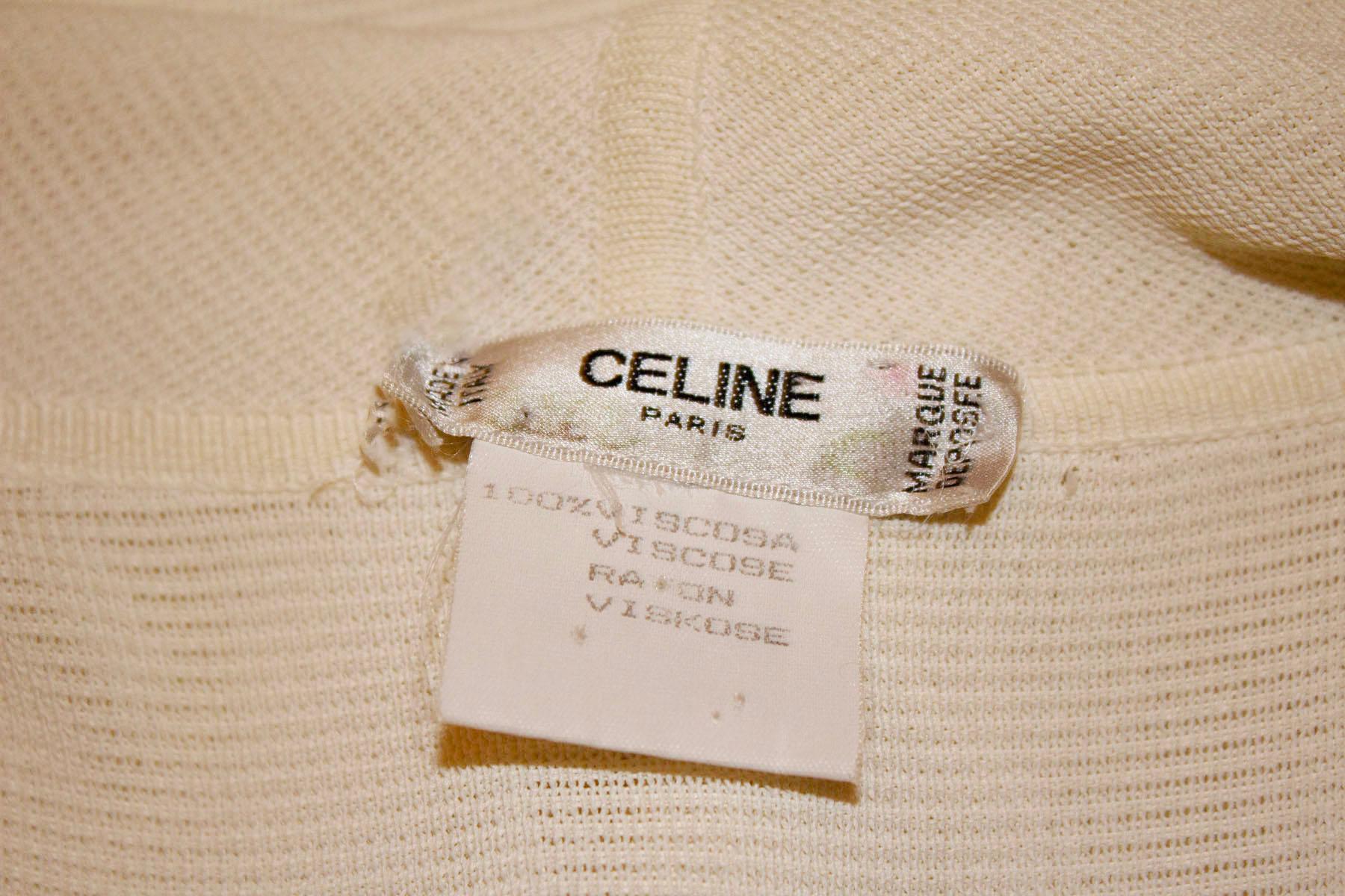 Vintage White Celine Coat Dress For Sale 2