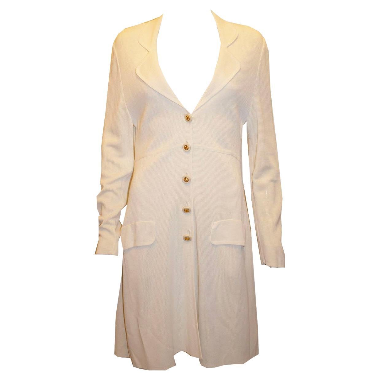 Vintage White Celine Coat Dress For Sale