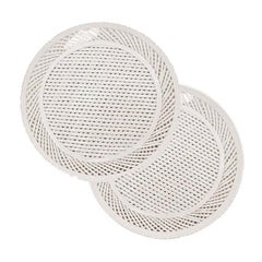 Vintage White Ceramic Italian Chargers or Serving Plates, Set of 2