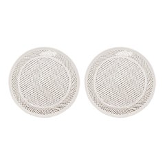 Vintage White Ceramic Italian Chargers or Serving Plates, Set of 2