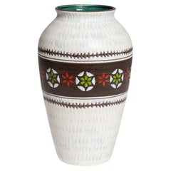 Vintage White Ceramic Vase from W. Germany, 1960s, Handcrafted Design