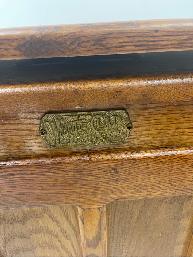 Vintage White Clad Ice Box with Lazy Susan Top For Sale at 1stDibs
