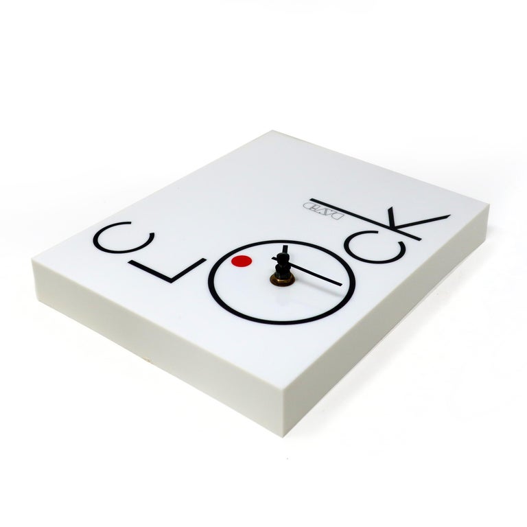Vintage White CLOCK Wall Clock by David Davir For Sale at 1stDibs