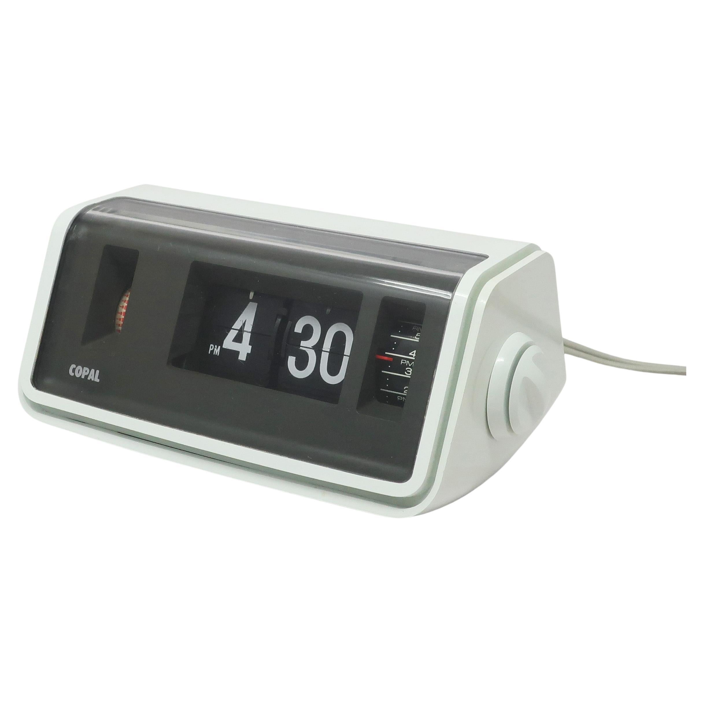 Vintage White Copal Model 228 Flip Alarm Clock