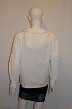 Weiße Vintage-Bluse aus weißer Baumwolle von Nightingale Ltd