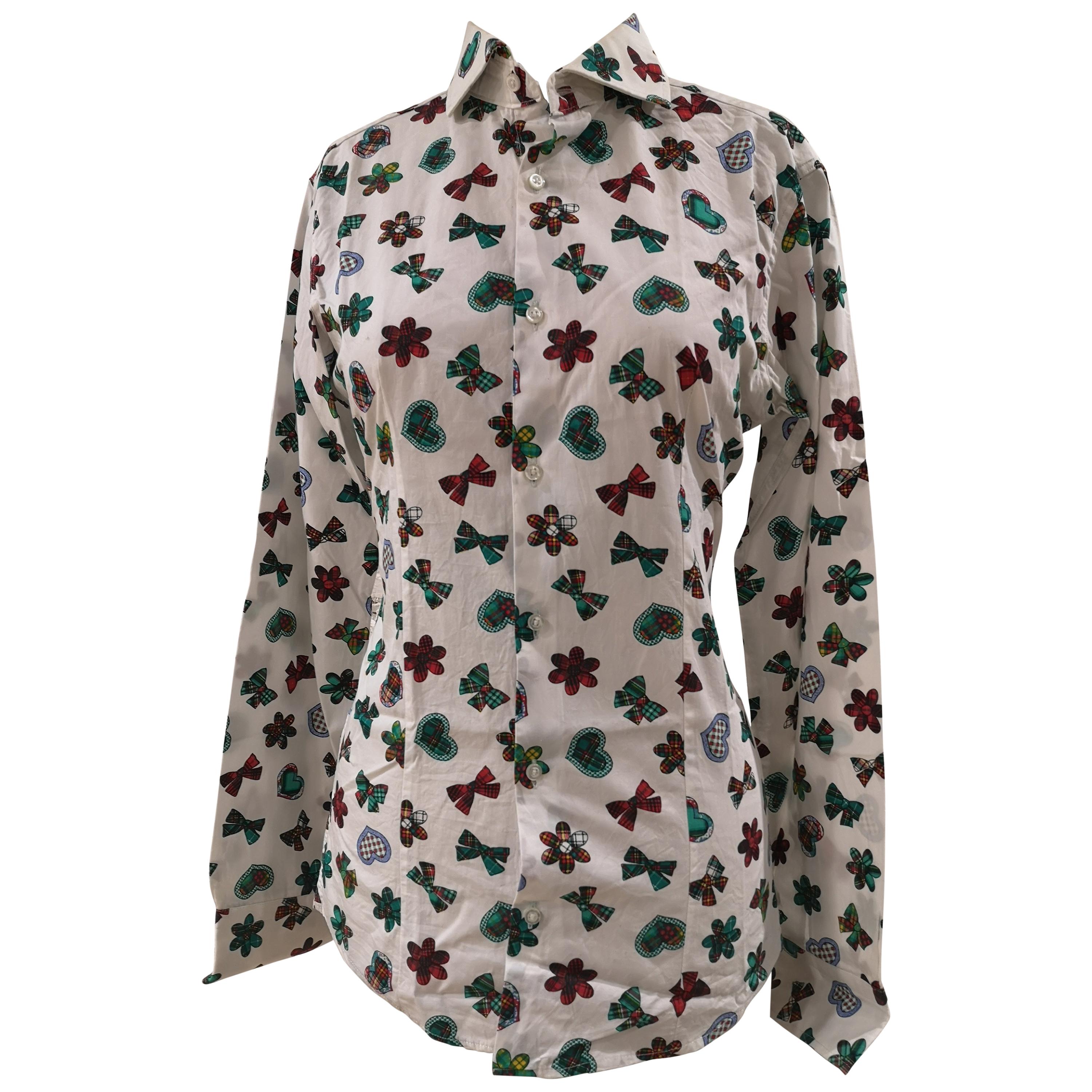 Vintage multicoloured silk shirt For Sale at 1stDibs