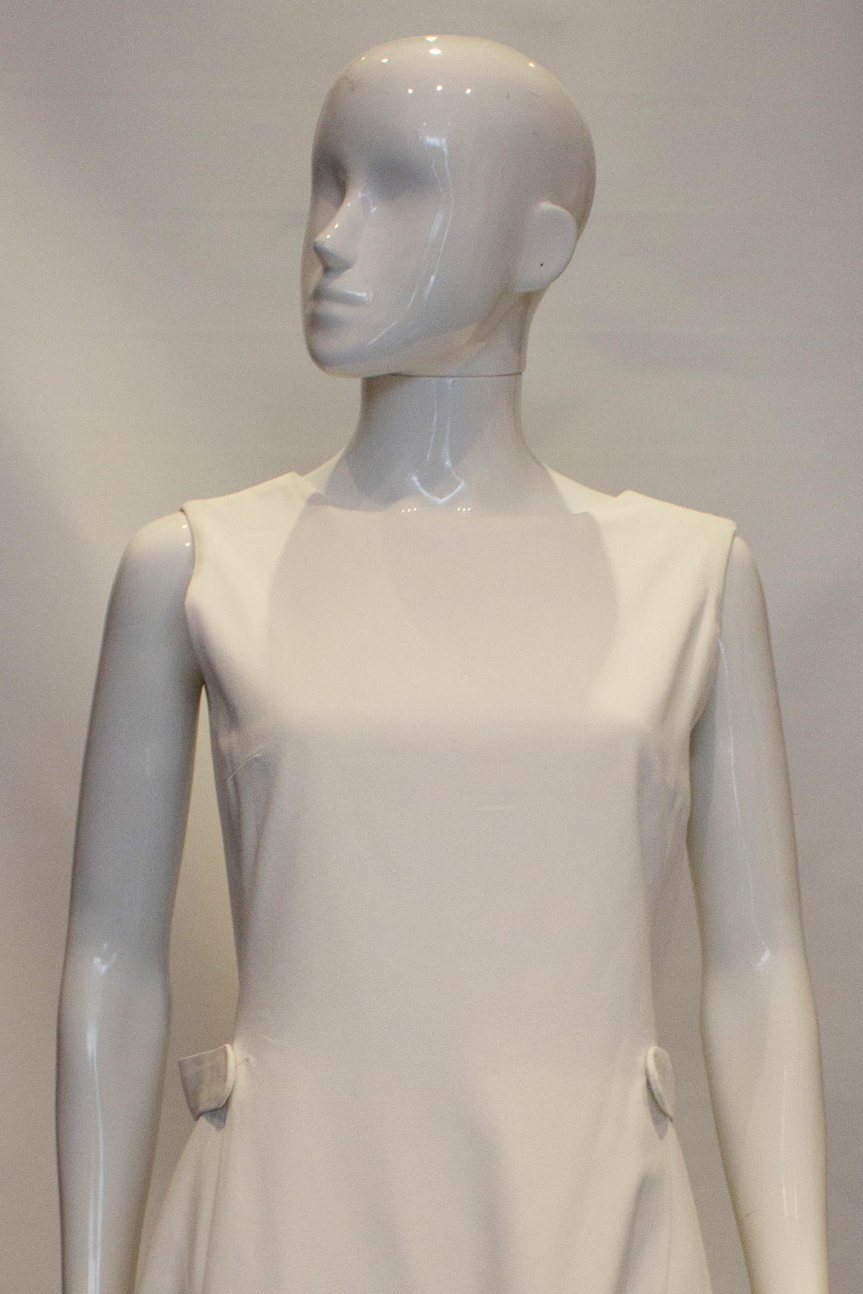 Vintage White Crepe Dress by Berketex In Good Condition In London, GB