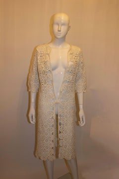 Vintage White Crochet Coat