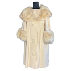 Vintage White Cuddle Coat with Fur Detail