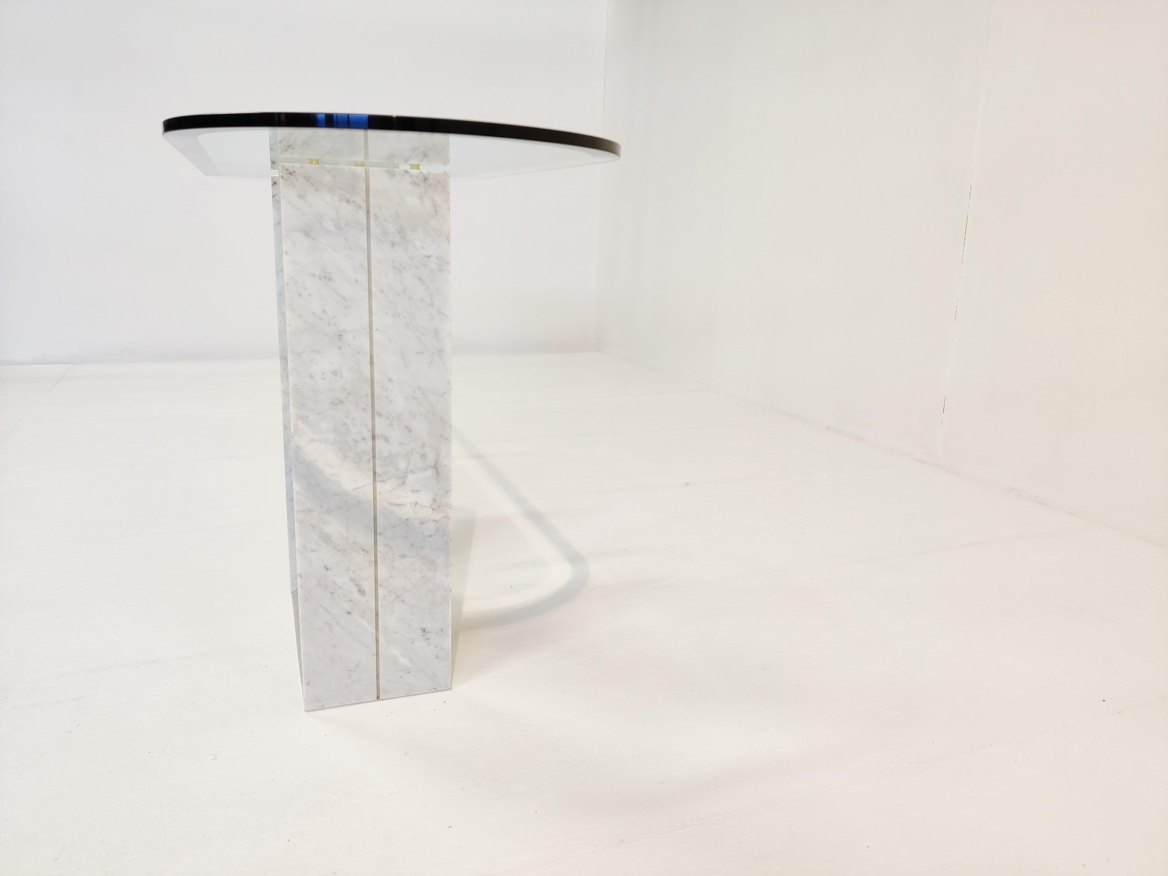 Vintage White 'Diapason' Marble Console Table by Cattelan Italy, 1980s In Good Condition In HEVERLEE, BE