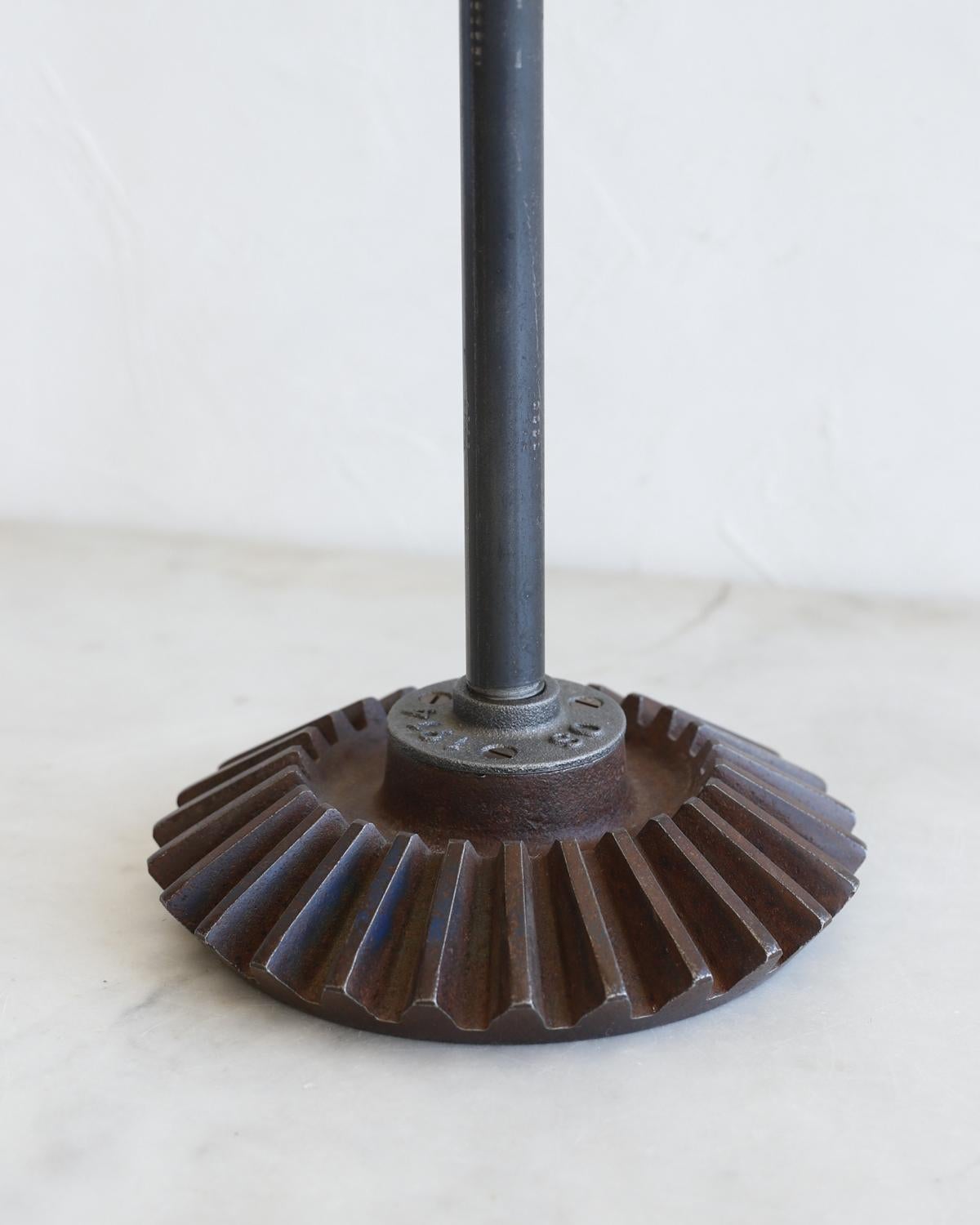 Vintage White Enamel and Steel Table Lamp 3