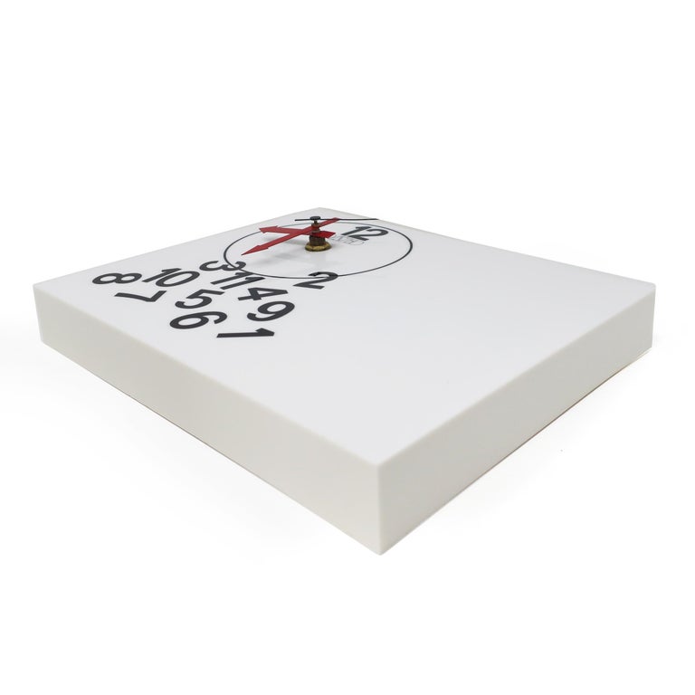 Vintage White Fallen Numbers Wall Clock by David Davir For Sale at 1stDibs