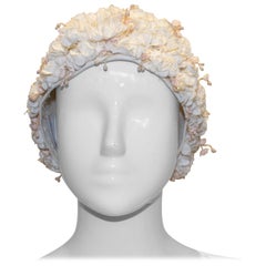 Retro White Flower Cloche Hat