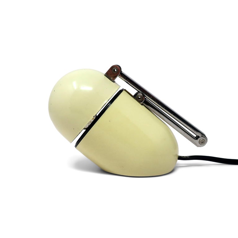 Vintage White Folding Pill Desk Lamp For Sale at 1stDibs