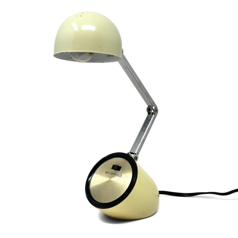 Vintage White Folding Pill Desk Lamp For Sale at 1stDibs