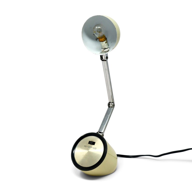 Vintage White Folding Pill Desk Lamp For Sale at 1stDibs