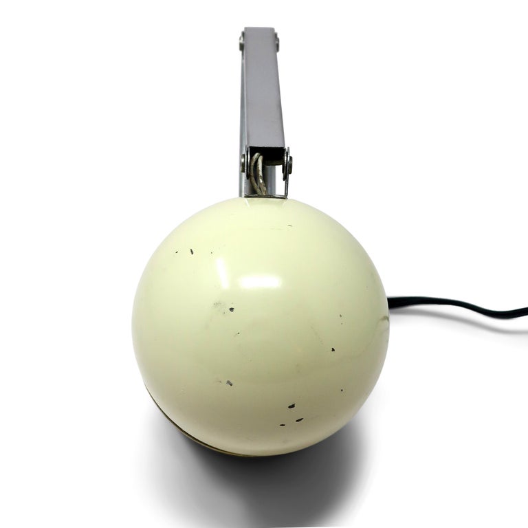 Vintage White Folding Pill Desk Lamp For Sale at 1stDibs