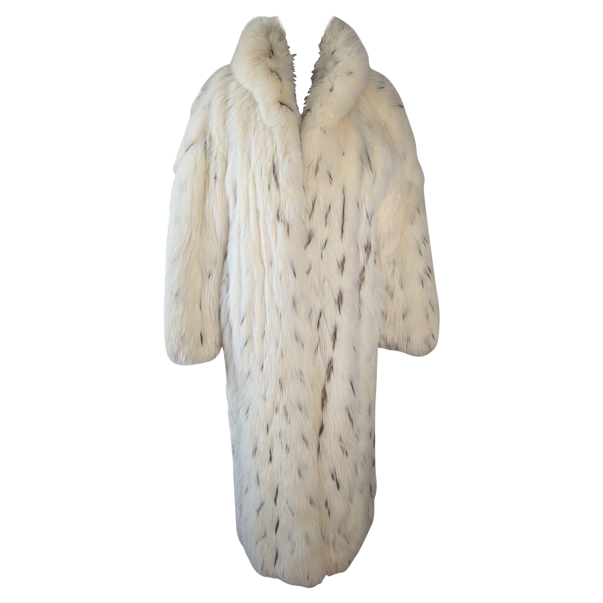 Vintage White fox fur coat 8/M ~no duties