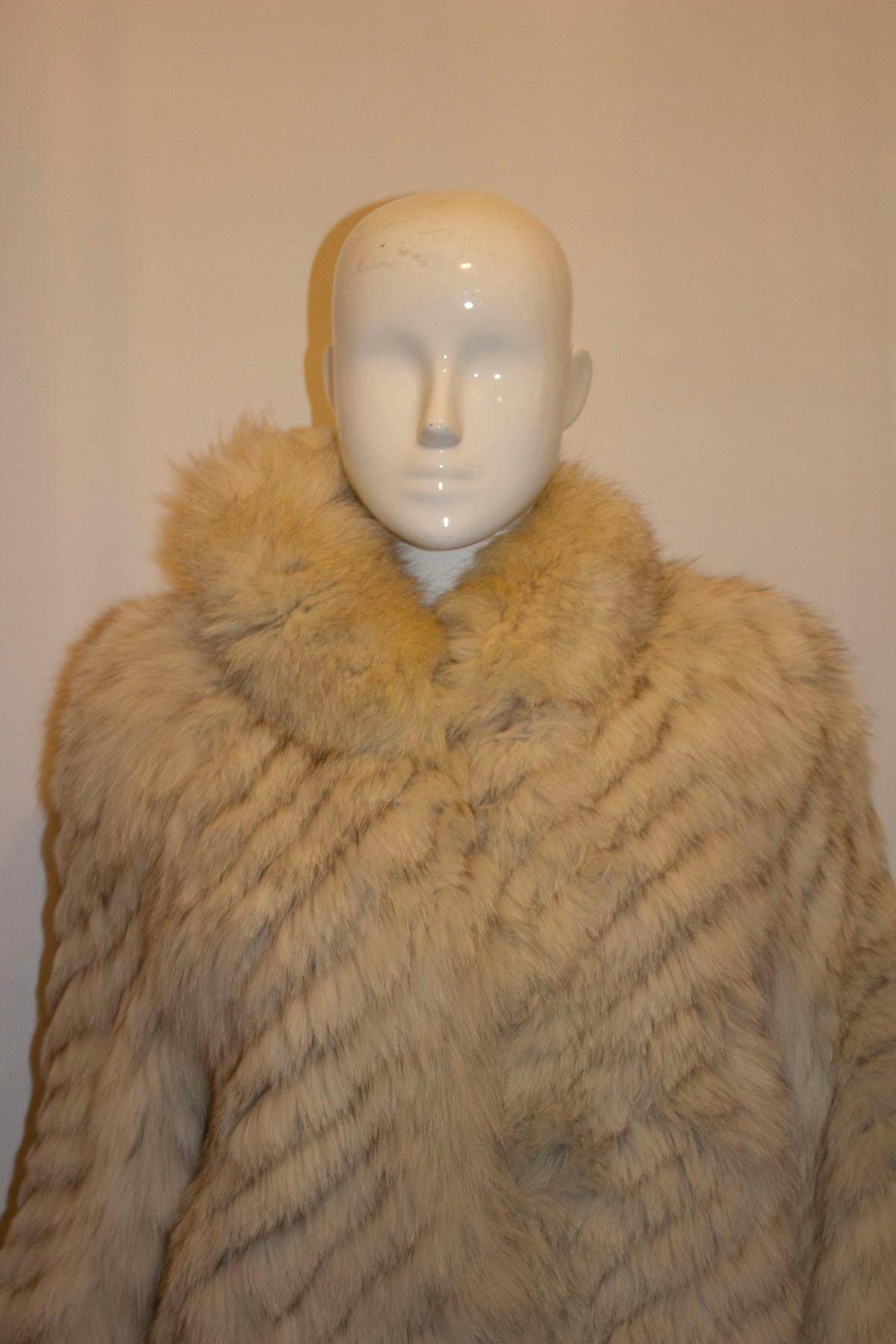 Vintage White Fox Fur Jacket For Sale 1