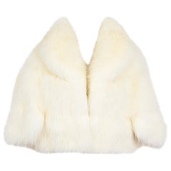 Vintage white fox fur short cape