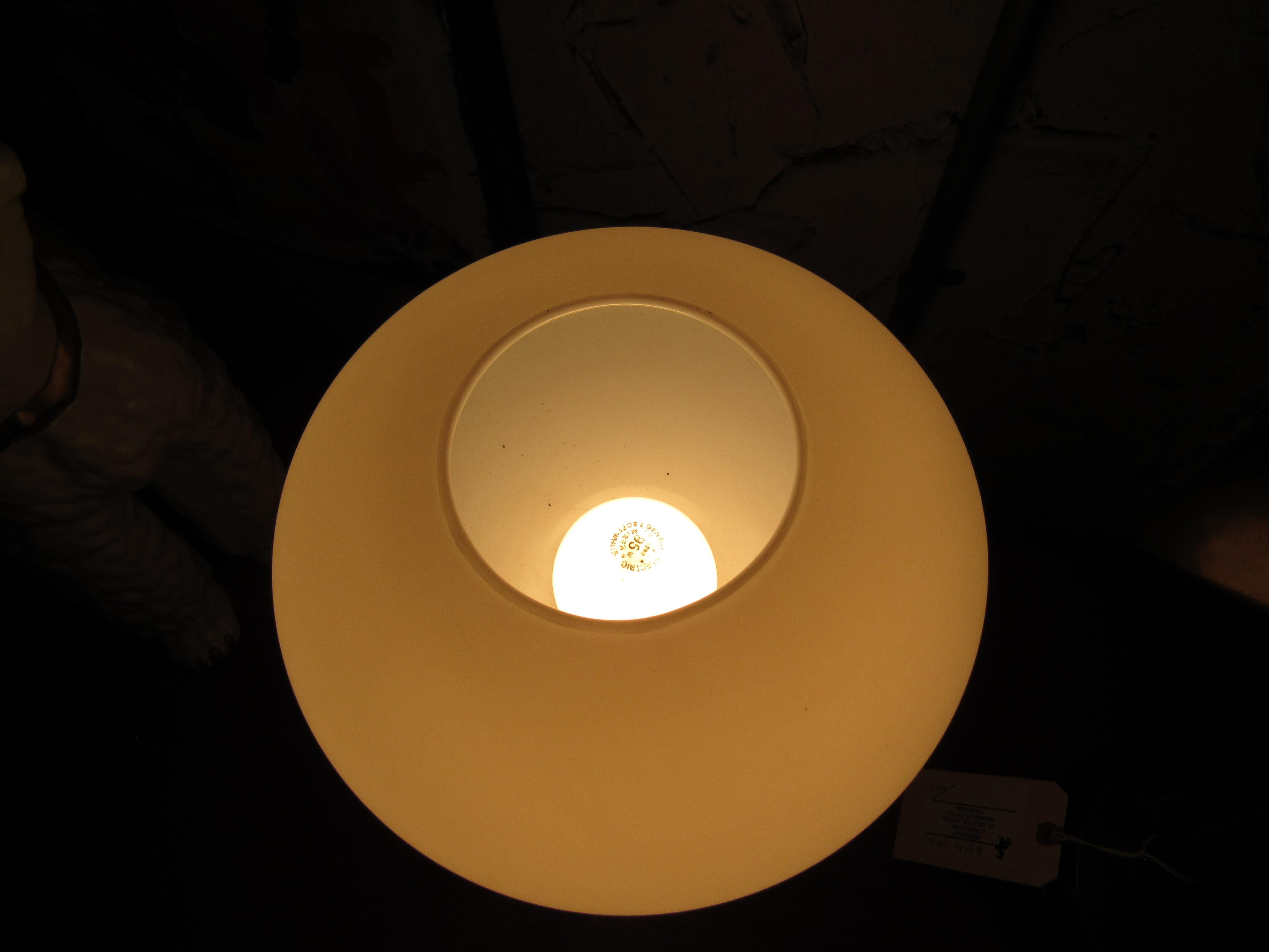 Vintage White Frosted Glass Mushroom Lamp 3