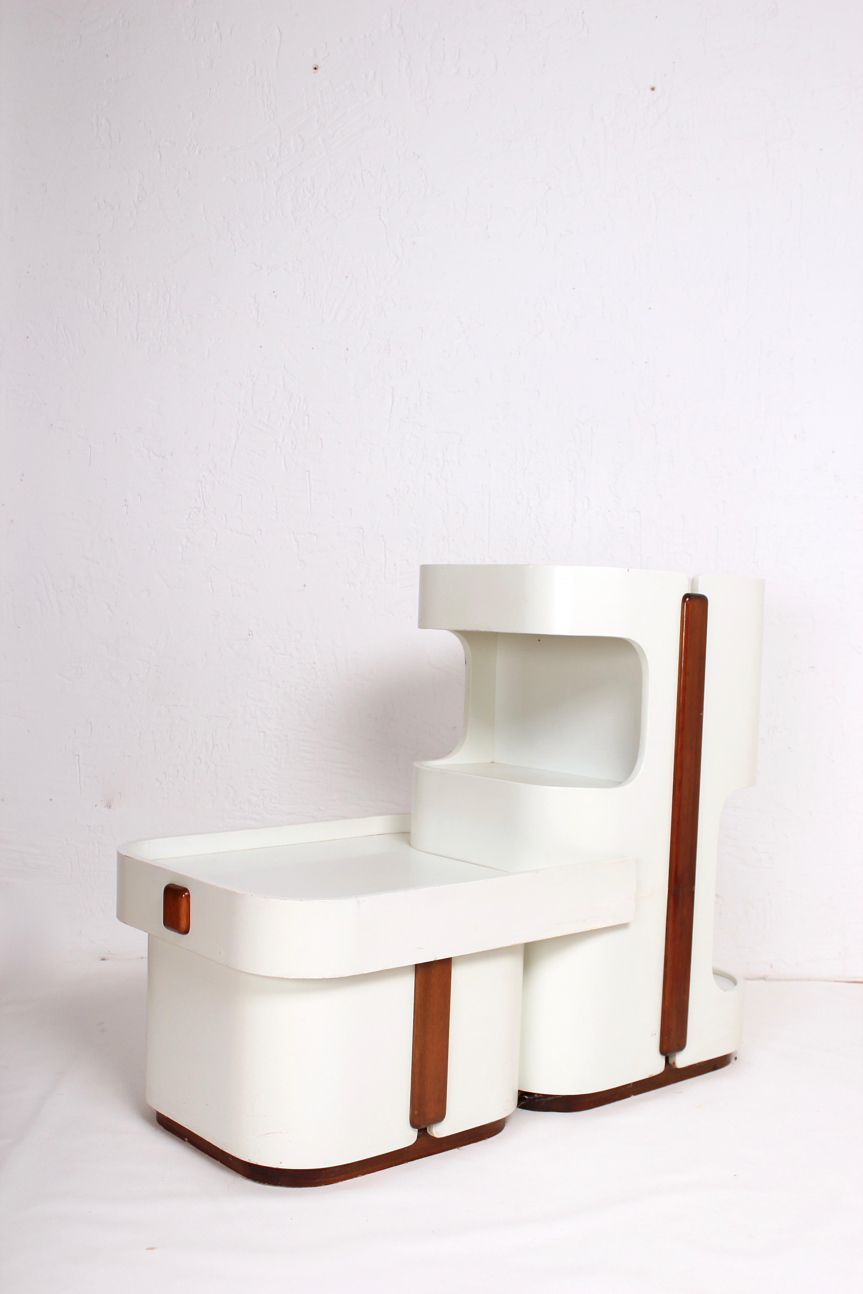 Mid-Century Modern Vintage White Furniture Bar Carlo de Carli for Fiarm Scorze Venezia Italia 1960s