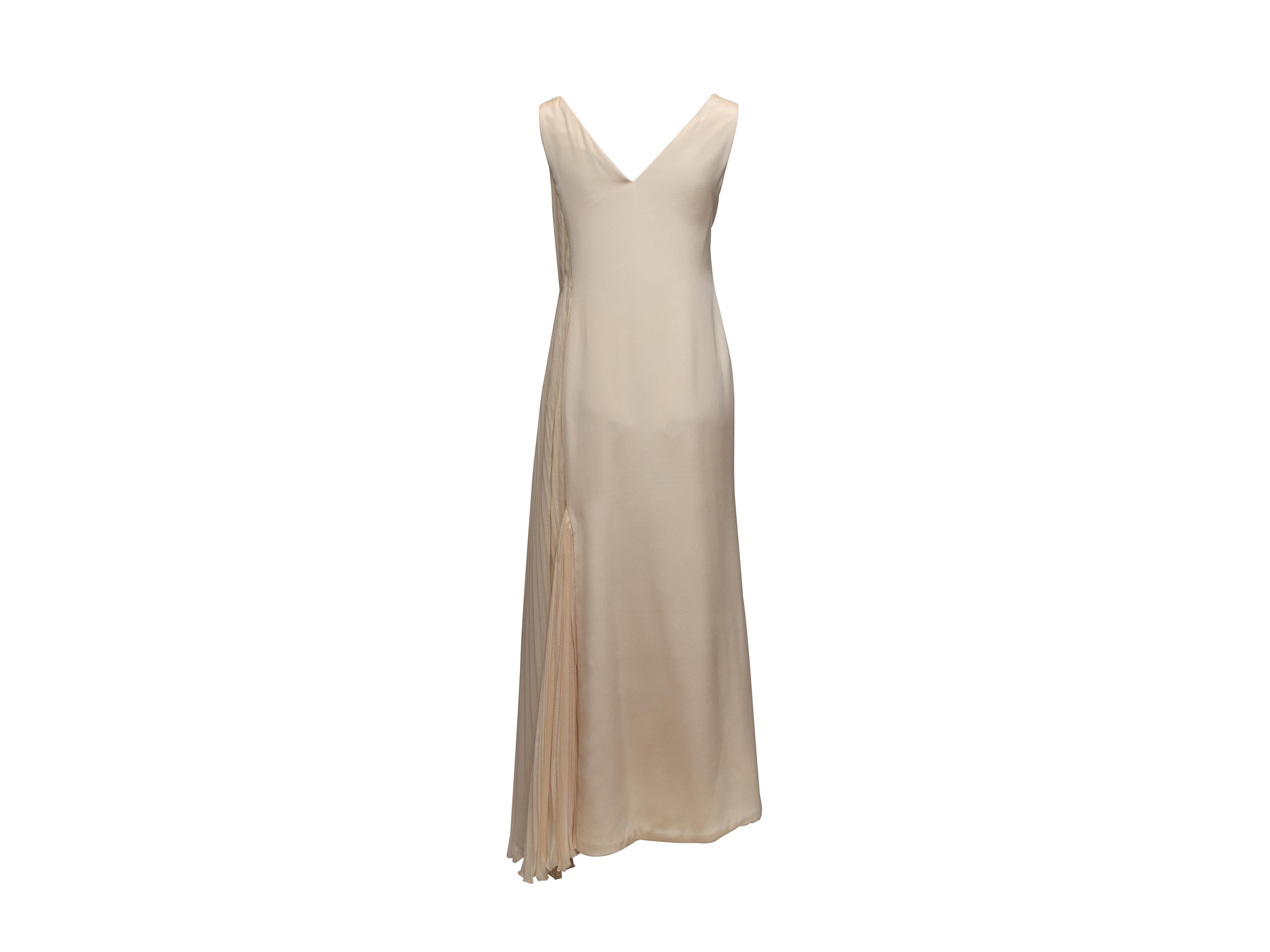 Brown Vintage White Gianni Versace Couture 1990s Silk Gown Size US S For Sale