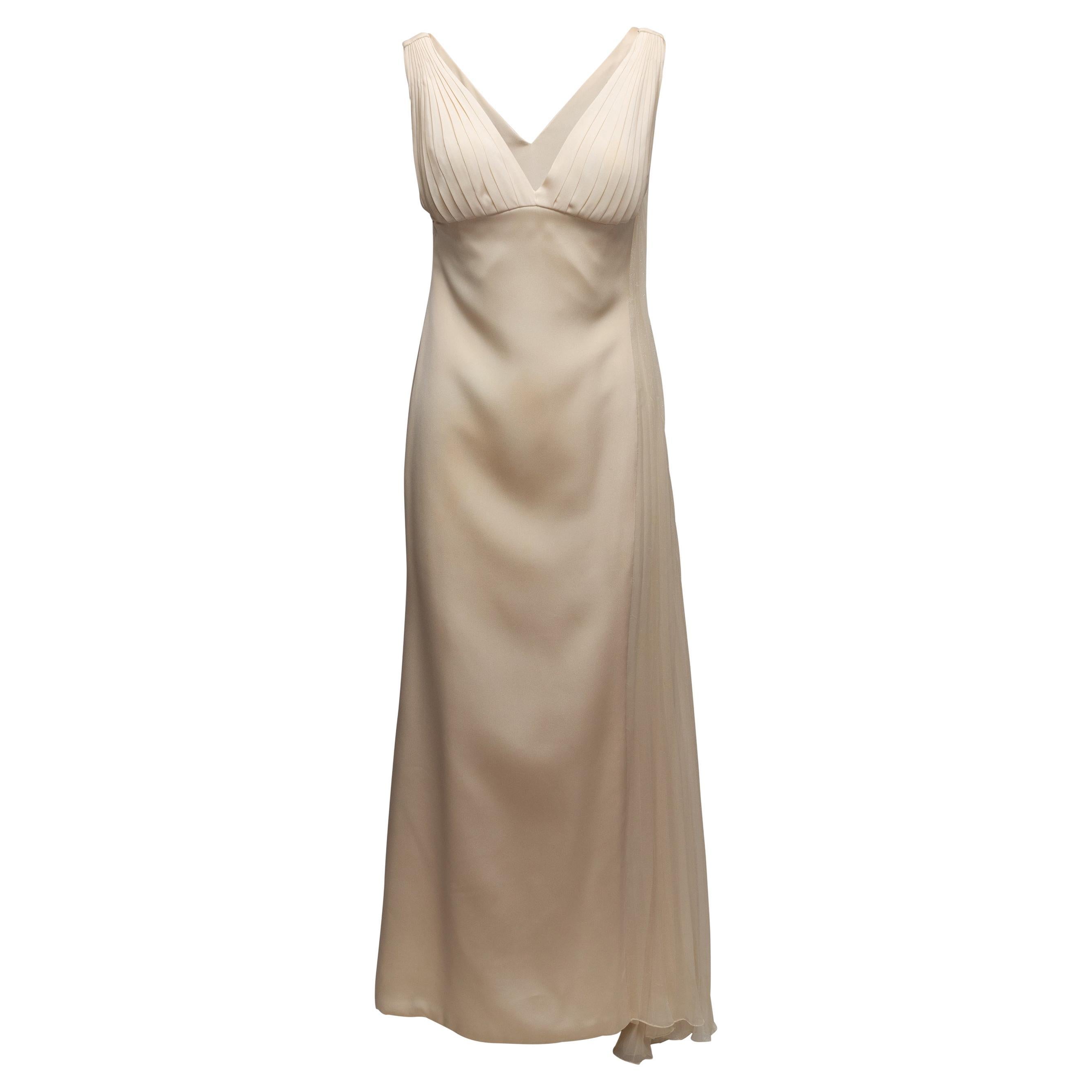 Vintage White Gianni Versace Couture 1990s Silk Gown Size US S For Sale