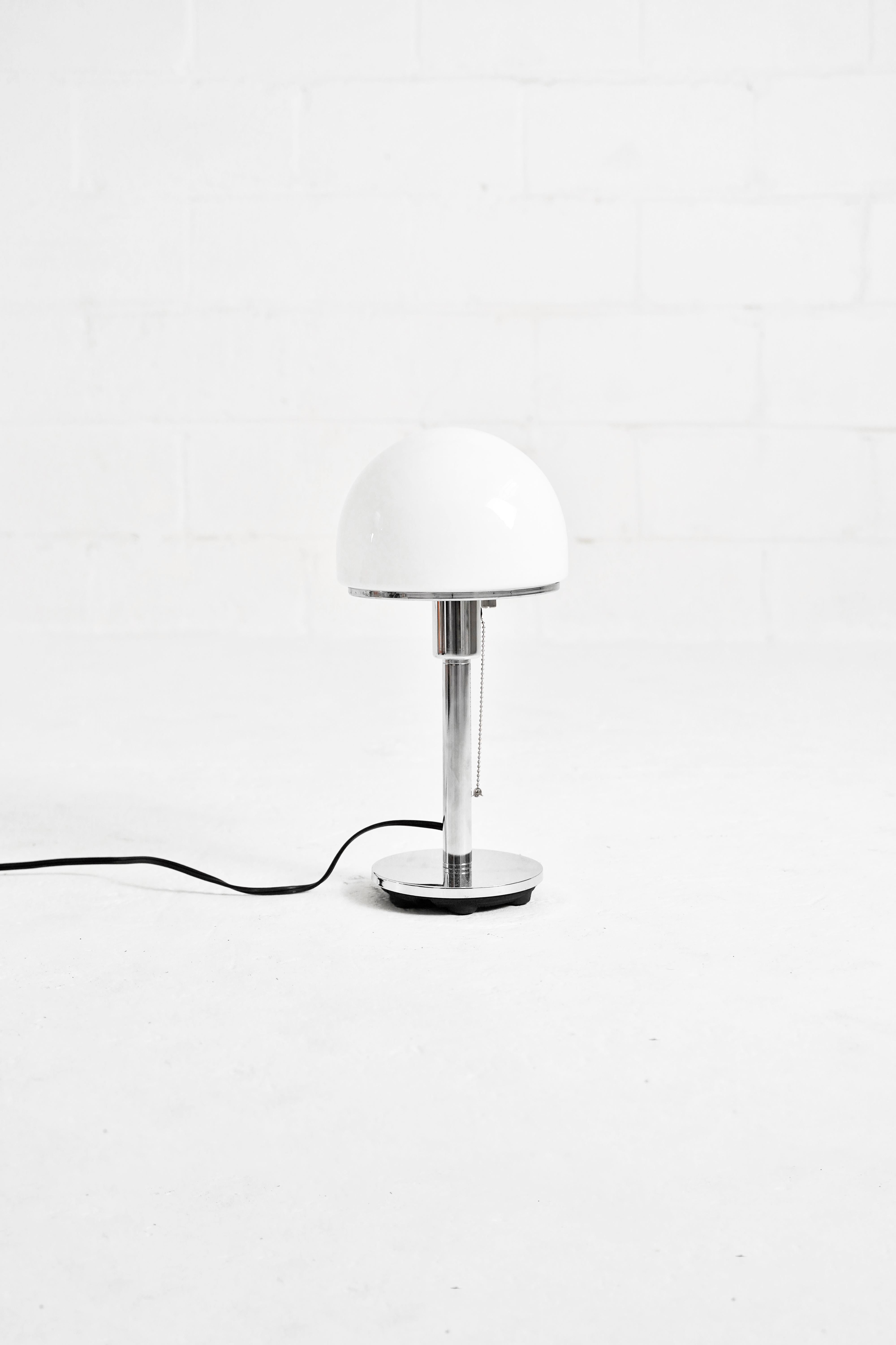 Bauhaus Vintage White Glass Domed Lamp in the Style of Wagenfeld's WA 23 SW