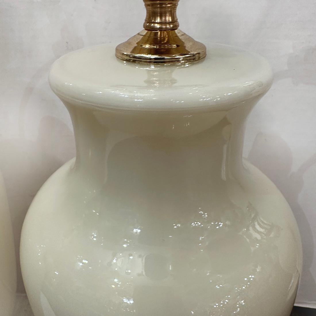 Lámparas vintage de cristal blanco Italiano en venta