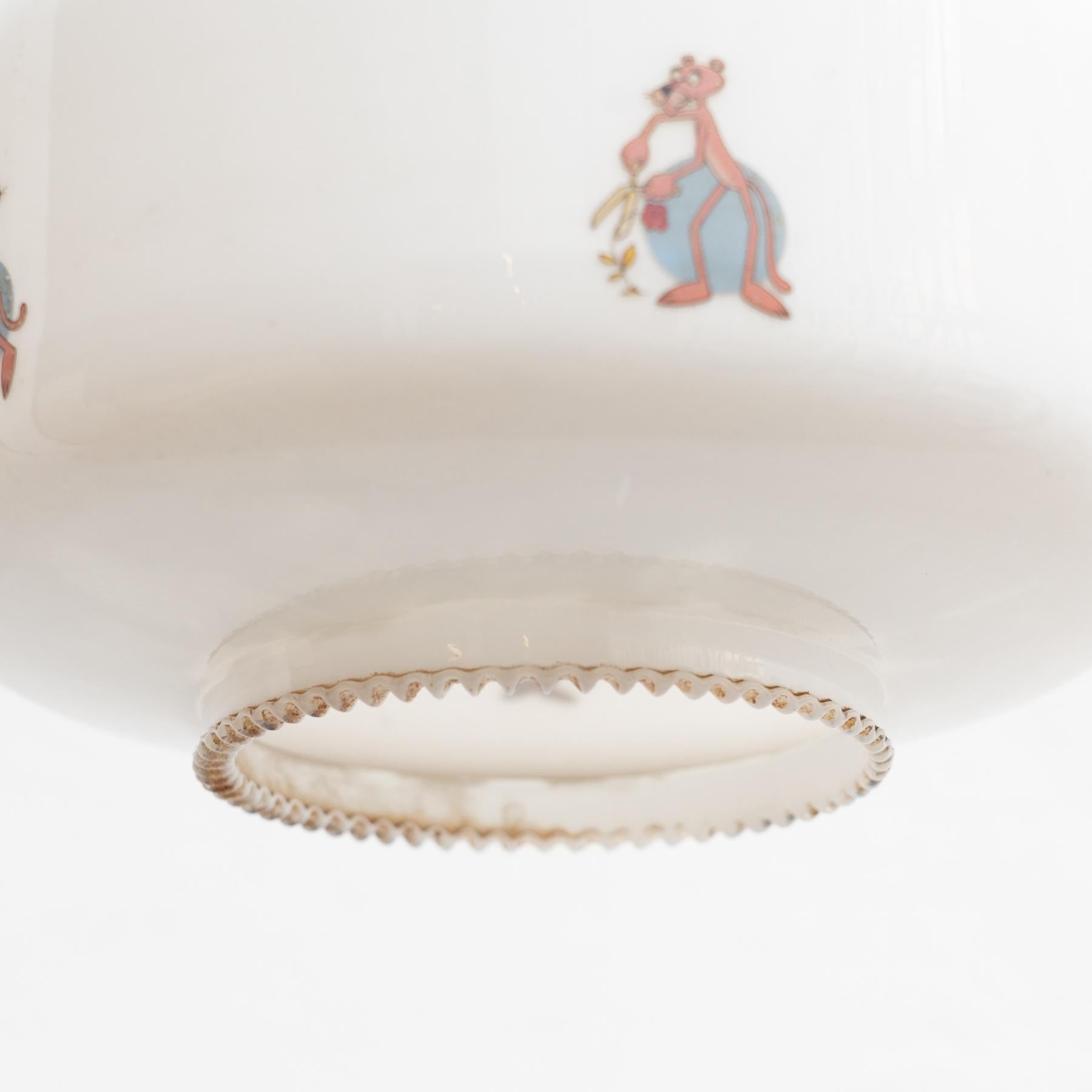 Deckenlampe 'Pink Panther' aus Weißglas, um 1960 im Angebot 5