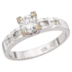 Anello di fidanzamento vintage in oro bianco con diamante da 0,58tcw