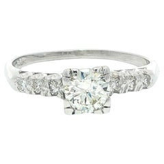 Vintage White Gold 0.68ctw Old Cut Diamond Solitaire Engagement Promise Ring