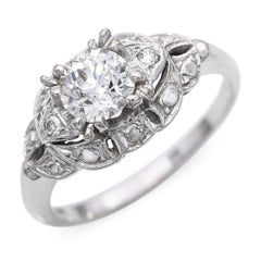 Vintage White Gold 0.76tcw Old Euro Diamond Ring
