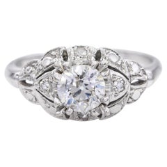 Vintage White Gold 0.76tcw Old Euro Diamond Ring