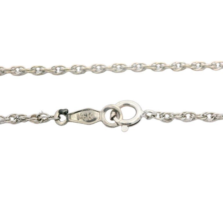 Collana A Catena Corda In Oro Bianco 14K - Larghezza 0.6 Mm - Scegli La Lunghezza (40,6/45,7/50,8 Cm)
