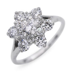 Vintage White Gold 1.52tcw H Si Diamond Ring