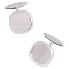 Boutons de manchette vintage en or blanc 18K