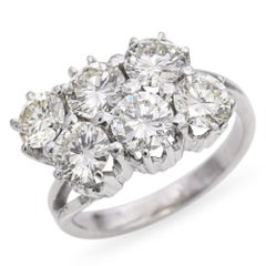 Vintage White Gold 2.9 tcw Diamond Cluster Ring