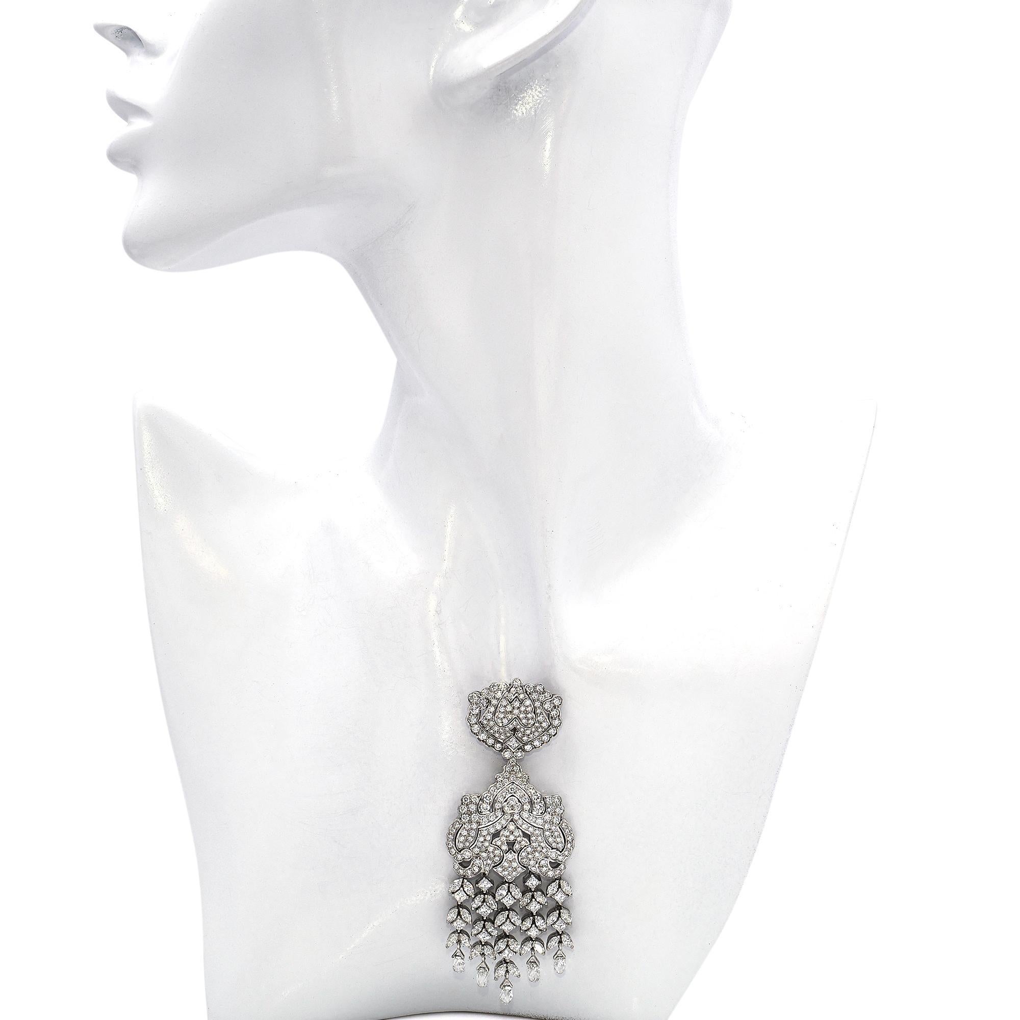 Taglio brillante Vintage White Gold 7.75ct Diamond Pendant in vendita