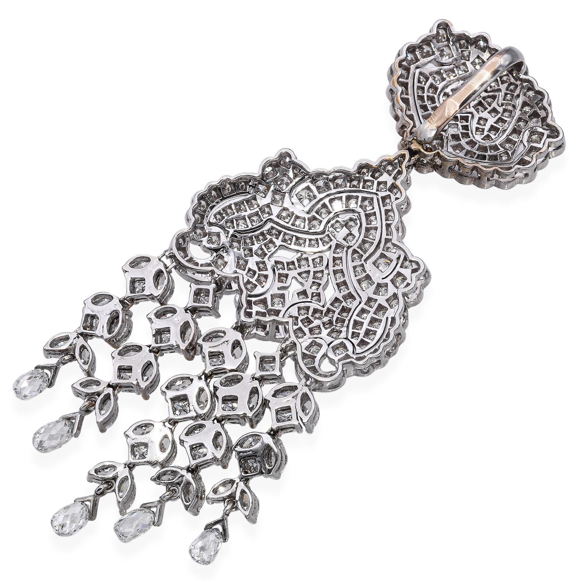 Donna Vintage White Gold 7.75ct Diamond Pendant in vendita