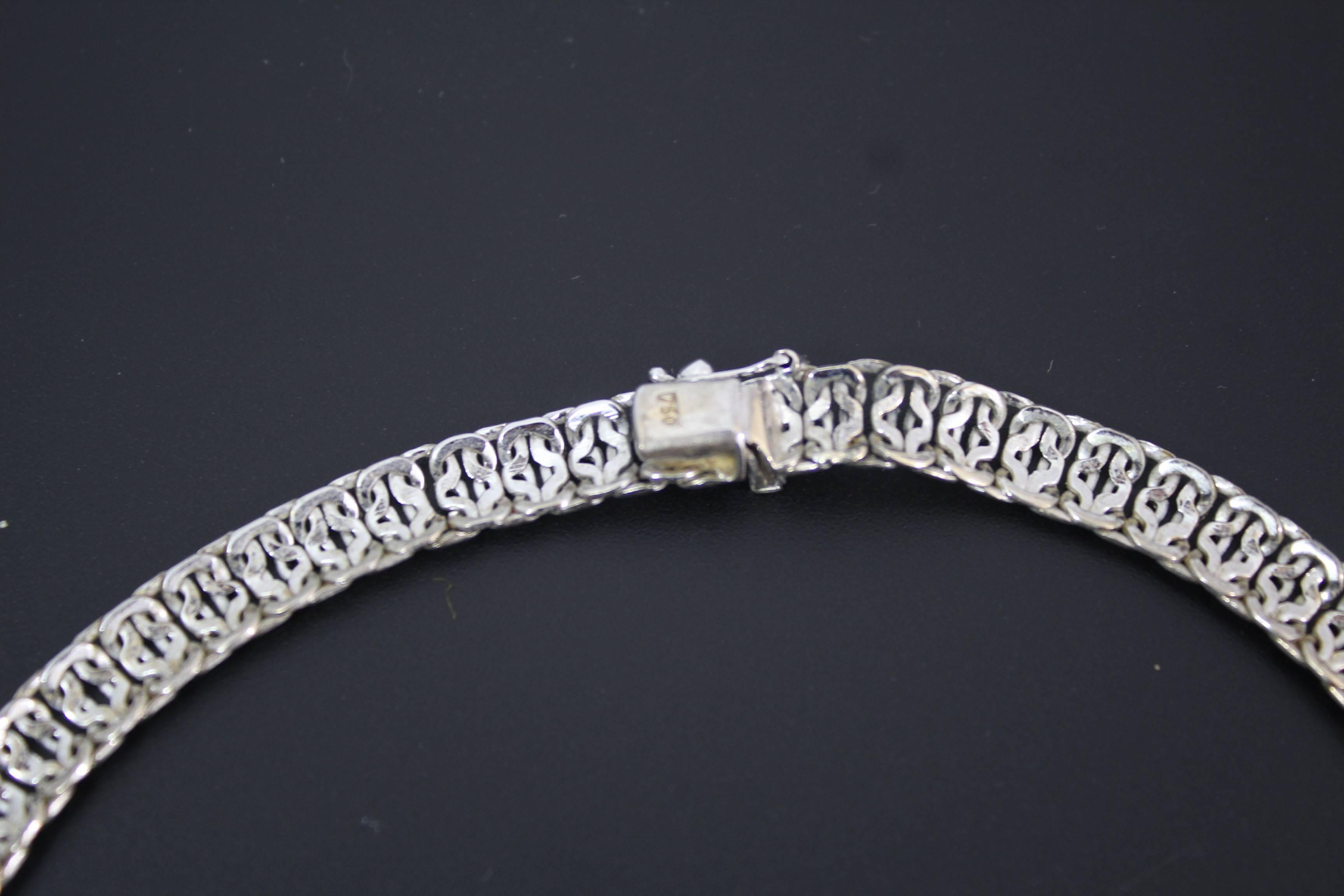 Women's or Men's Vintage White Gold and Diamonds Necklace For Sale