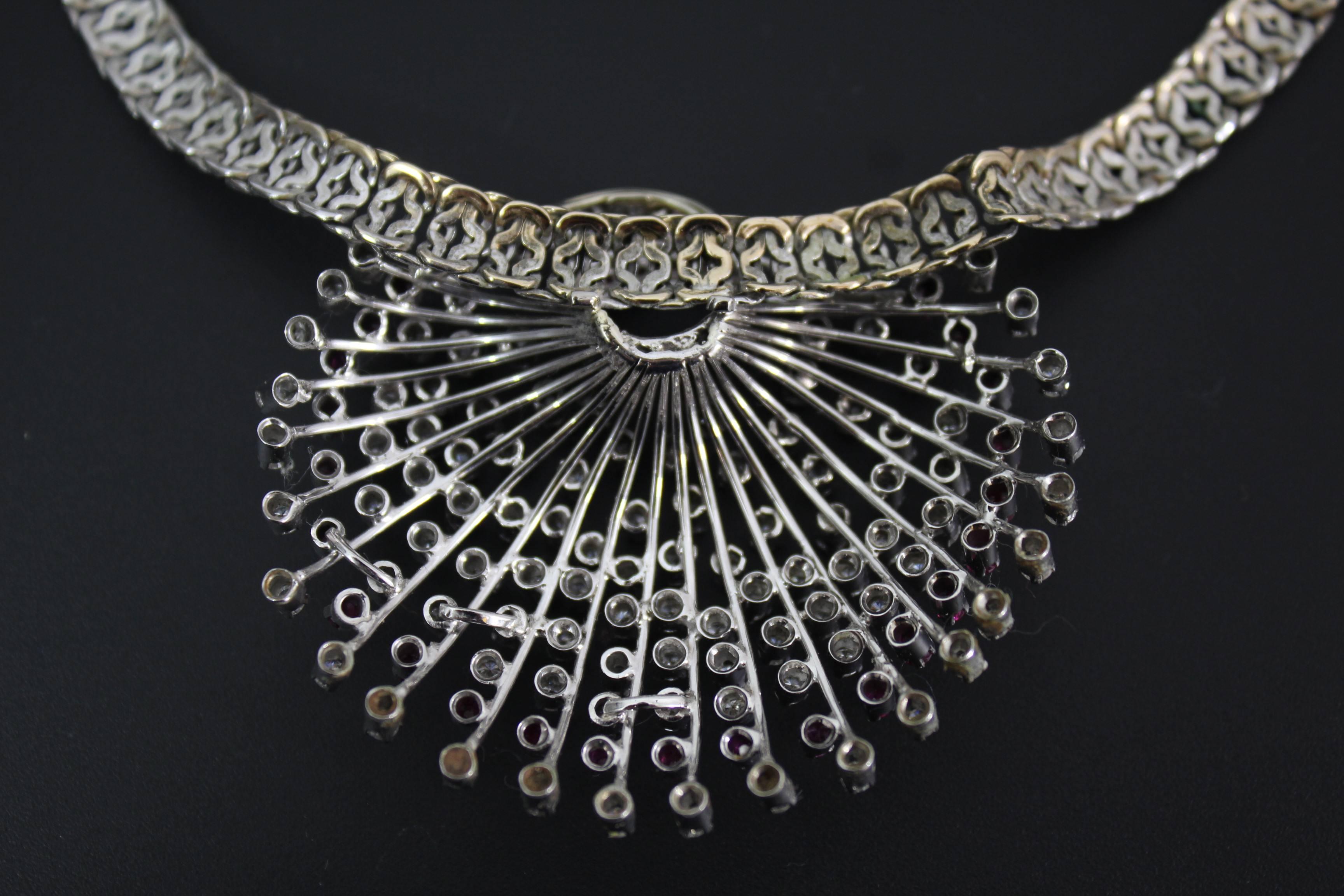 Vintage White Gold and Diamonds Necklace For Sale 1