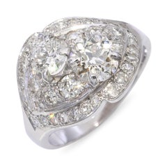 Vintage White Gold Diamond Cluster Ring