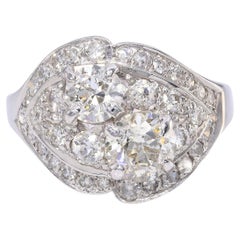 Vintage White Gold Diamond Cluster Ring
